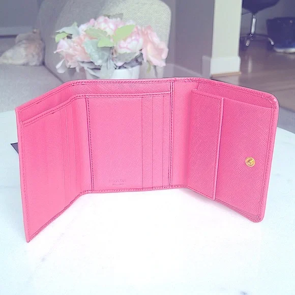 Trifold Pink Prada Wallet - Picture 3 of 13